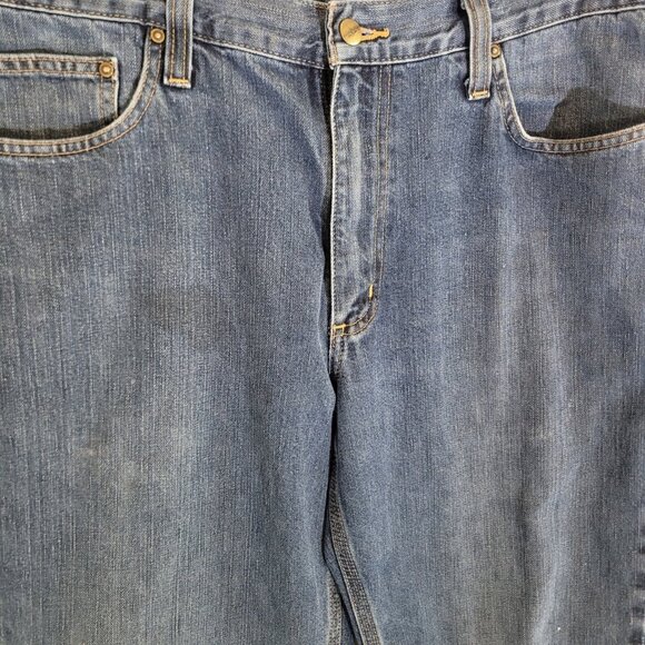 READ Carhartt Jeans Mens 36x32 Blue Relaxed Fit Mid Rise Denim Workwear - Picture 3 of 11